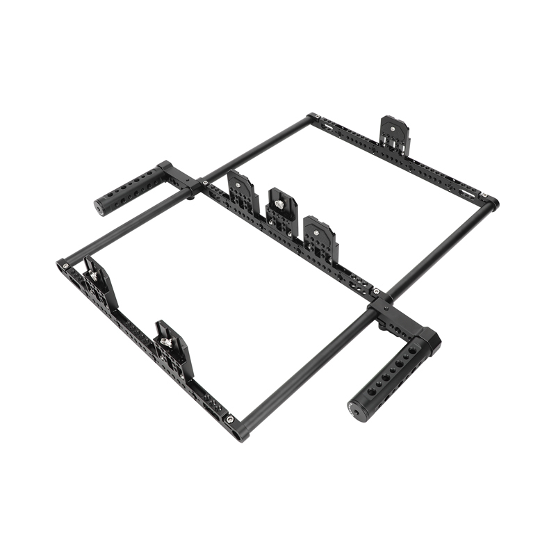 CAMVATE Director's Monitor Cage with Triple Monitor Mount&Dual Cheese Plate-Style Handgrips (Extended Version)