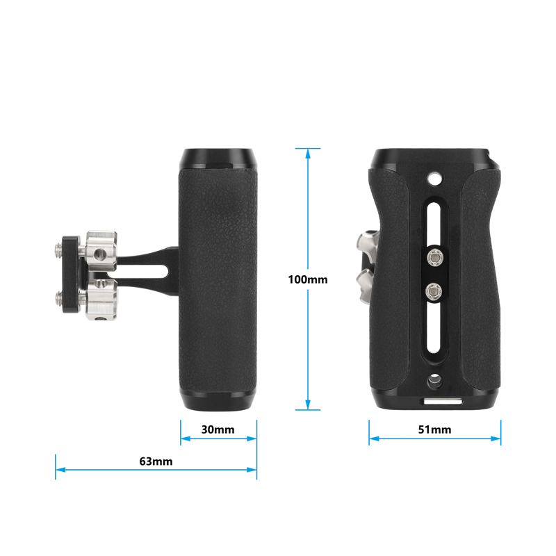 CAMVATE Side Handle with 1/4"-20 Thumbscrew Mounts
