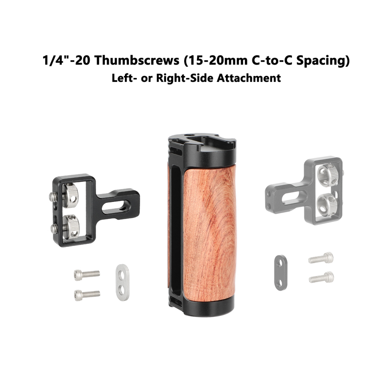 CAMVATE Wood Side Handle with Dual 1/4"-20 Screw Mount