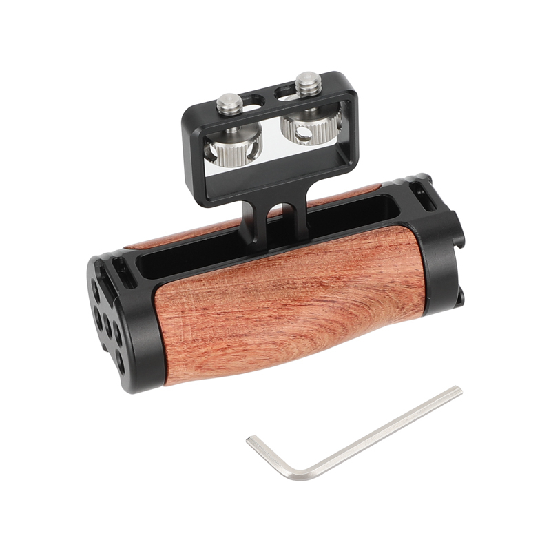 CAMVATE Wood Side Handle with Dual 1/4"-20 Screw Mount