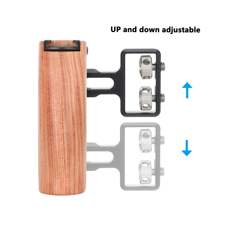CAMVATE Wood Side Handle with 1/4"-20 Thumbscrew Mounts
