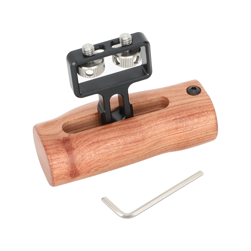 CAMVATE Wood Side Handle with 1/4"-20 Thumbscrew Mounts