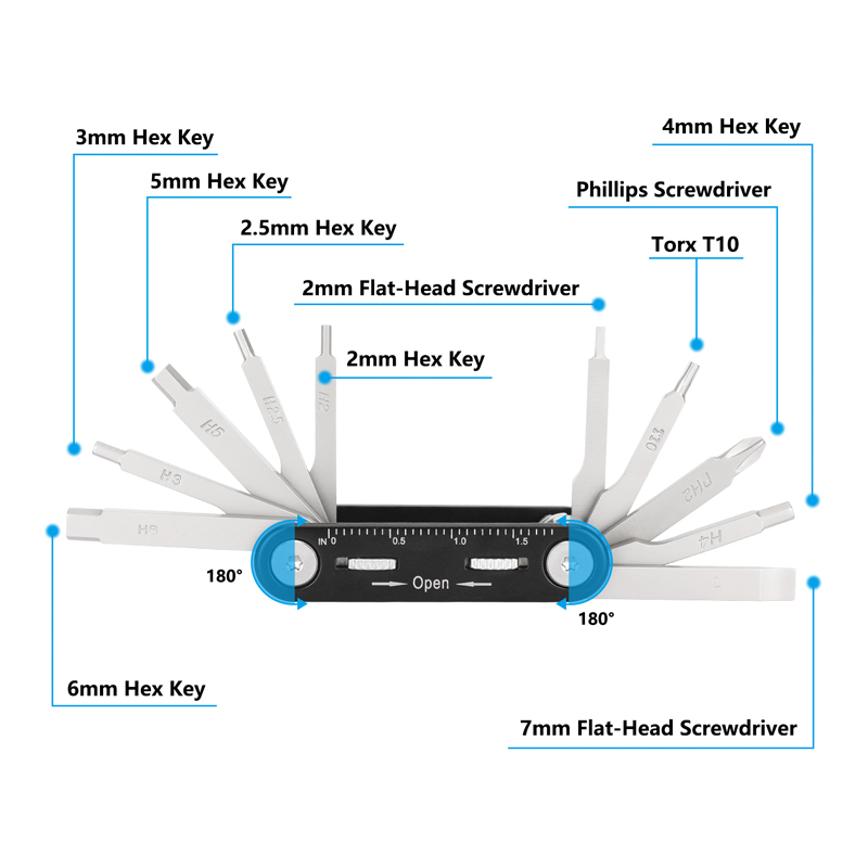 CAMVATE Folding Multi-Tool with Allen Wrenches & Screwdrivers