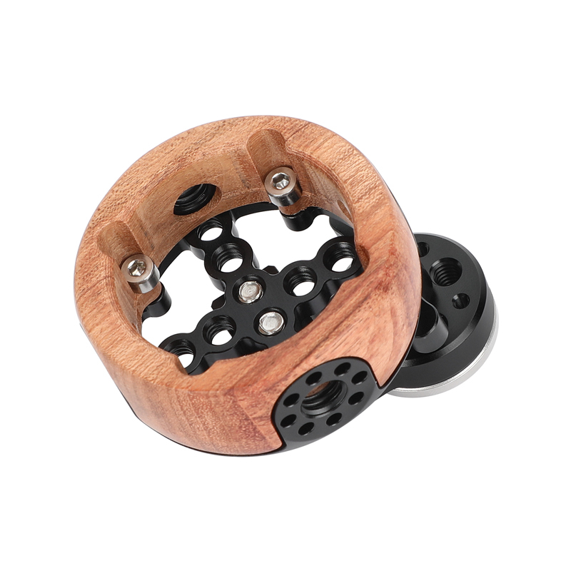 CAMVATE Wooden Handgrip with ARRI-Compatible Rosette Extension Adapter