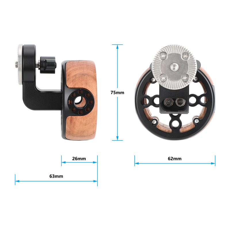 CAMVATE Wooden Handgrip with ARRI-Compatible Rosette Extension Adapter