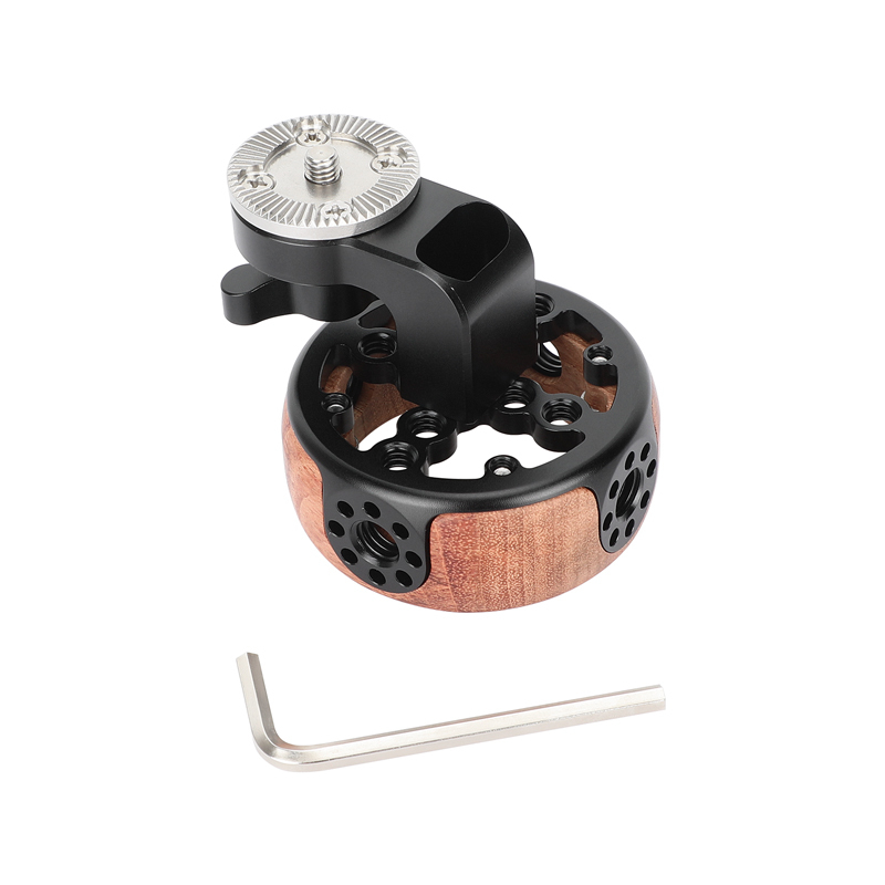 CAMVATE Wooden Handgrip with ARRI-Compatible Rosette Extension Adapter