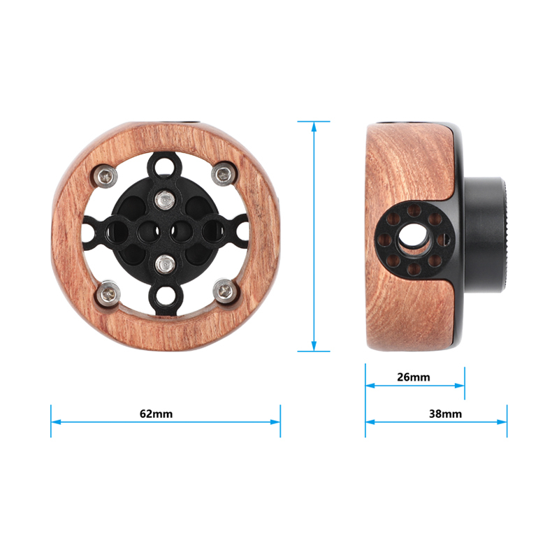 CAMVATE Wooden Handgrip with ARRI-Compatible Rosette Mount (Female)