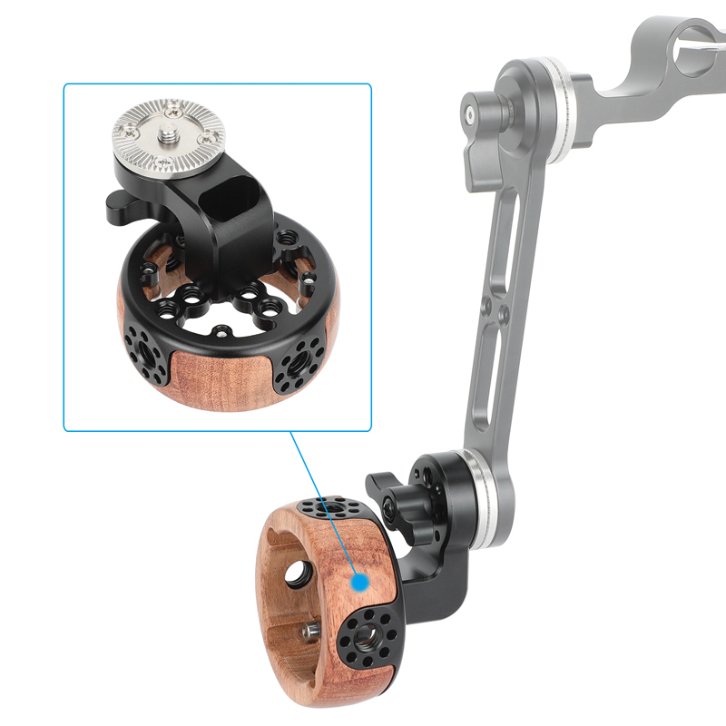 CAMVATE Wooden Handgrip with ARRI-Compatible Rosette Extension Adapter