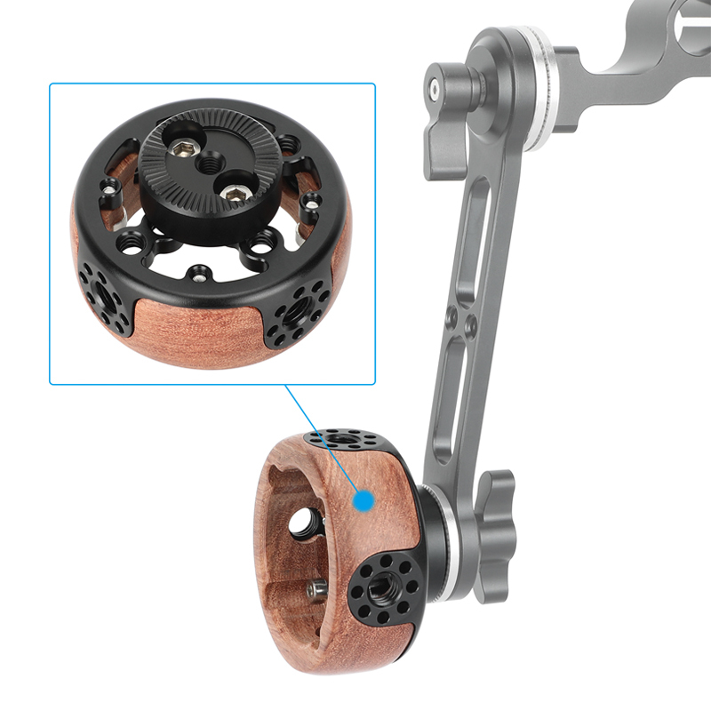 CAMVATE Wooden Handgrip with ARRI-Compatible Rosette Mount (Female)