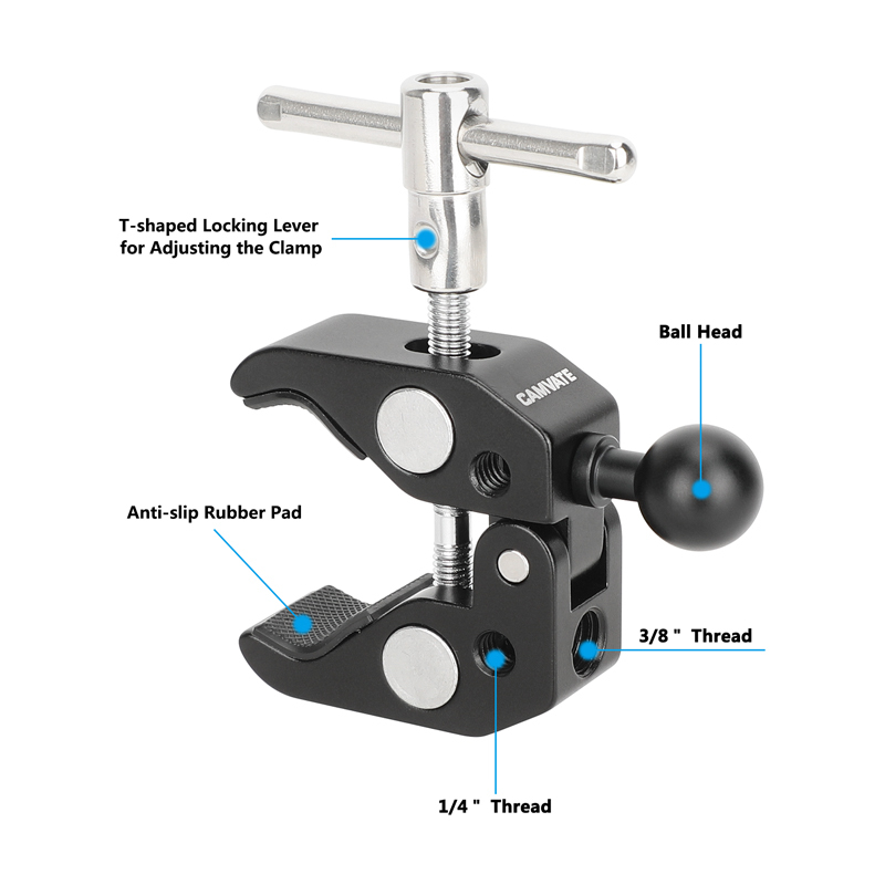 CAMVATE Bike/Motorcycle Handlebar Clamp  mount with 17mm Ball