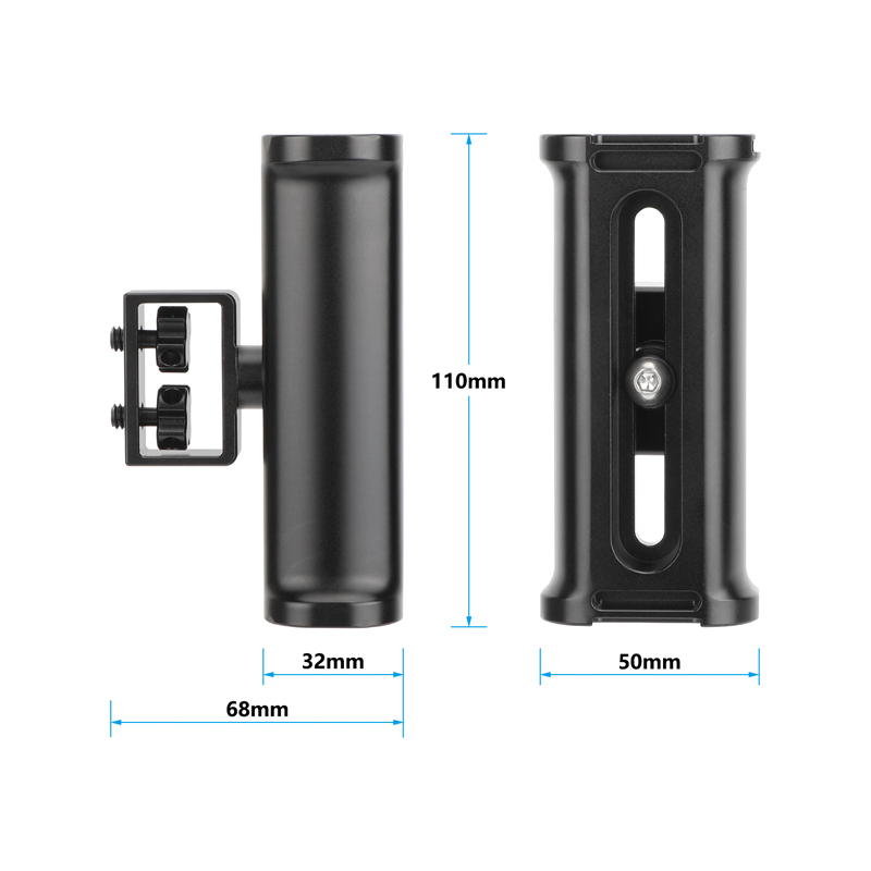 CAMVATE Aluminum Handle Grip Either Side With Shoe Mount & Adjustable 1/4" Thumbscrews Connection For DSLR Camera Cage Rig