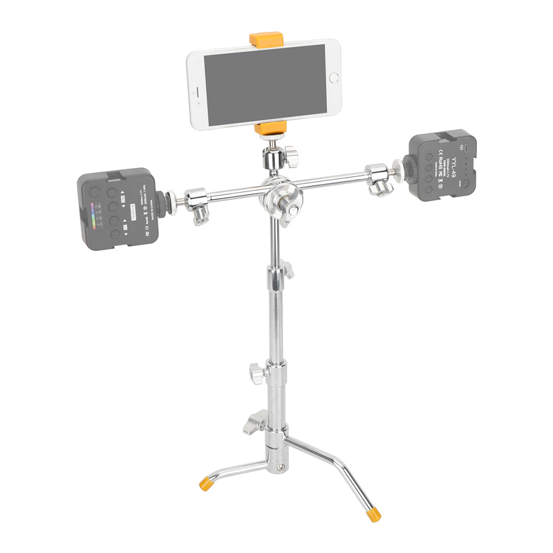 CAMVATE Mini Tabletop C Stand with Grip Arm & Turtle Base Kit (Chrome)
