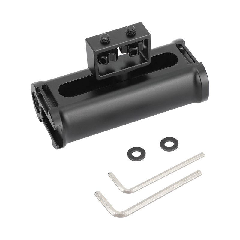 CAMVATE Aluminum Handle Grip Either Side With Shoe Mount & Adjustable 1/4" Thumbscrews Connection For DSLR Camera Cage Rig
