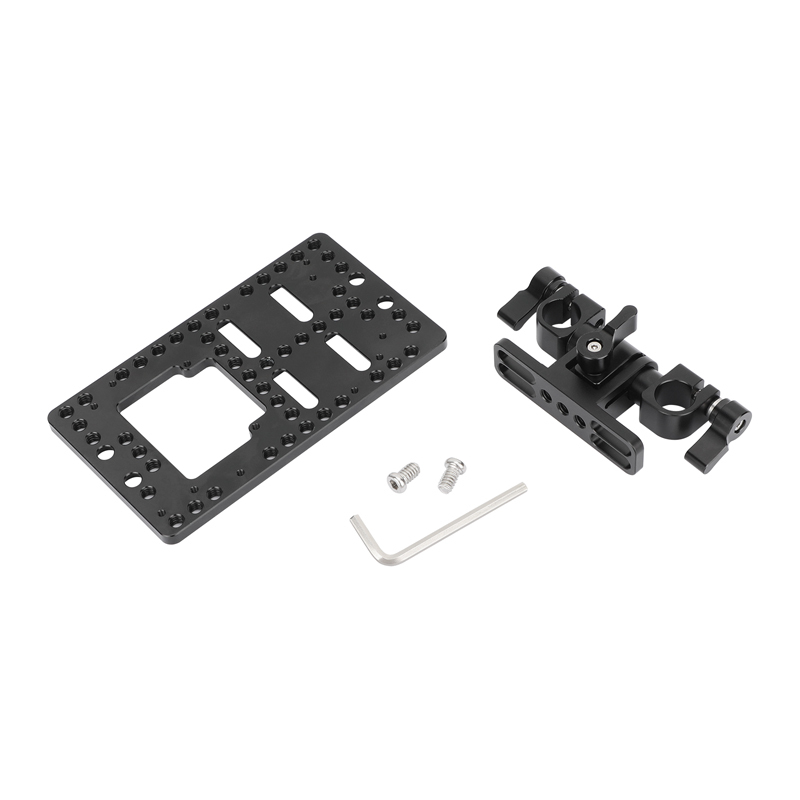 CAMVATE Battery Backboard Cheese Plate with 15mm Rod Clamp for IDX P-V2 Quick Release V-Mount Plate