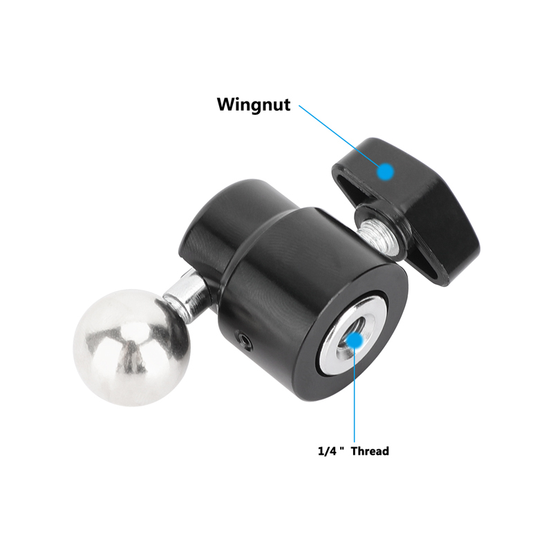 CAMVATE 17mm Ball to 1/4"-20 Thread Mini Ball Head Mount