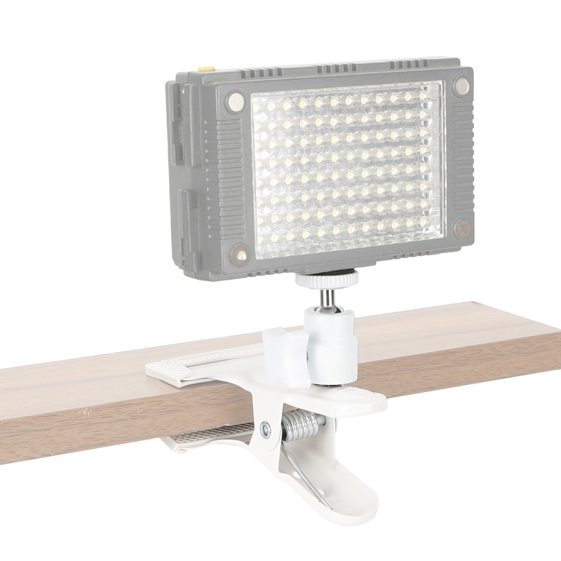 CAMVATE Spring Clip Clamp with Mini Ball Head Mount (White)
