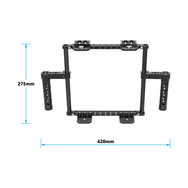 CAMVATE Dual Director's Monitor Cage with Cheese Plate-Style Handgrips