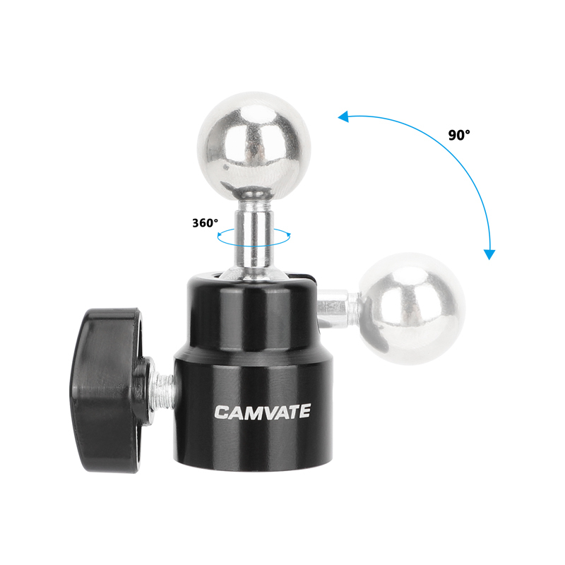 CAMVATE 17mm Ball to 1/4"-20 Thread Mini Ball Head Mount