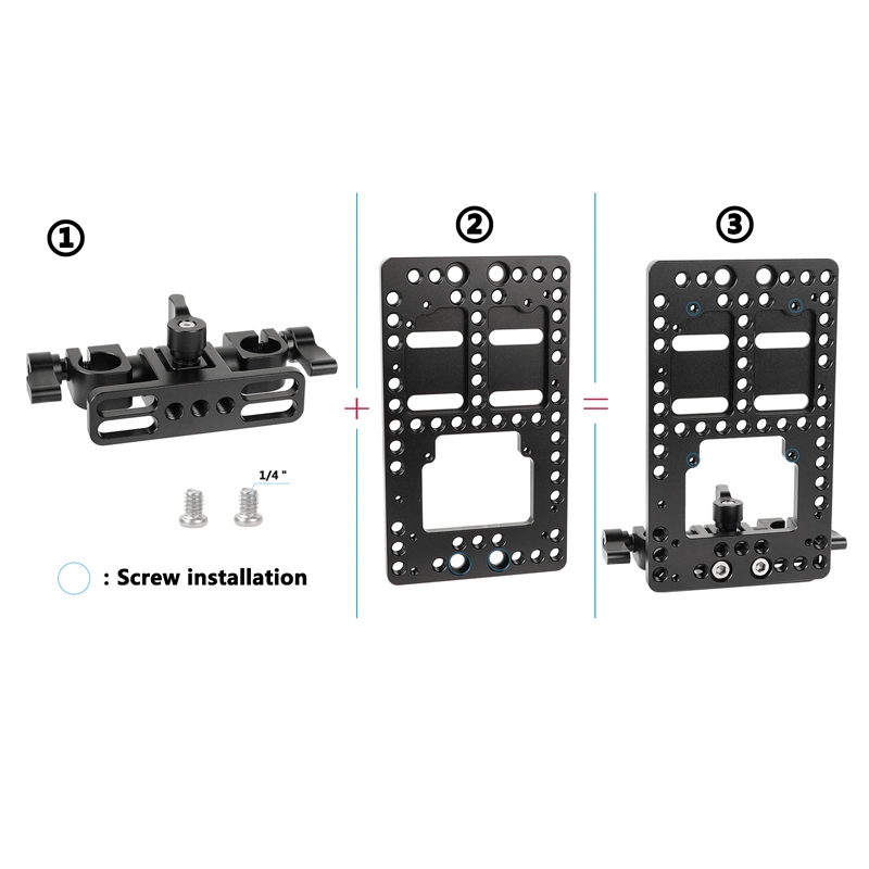 CAMVATE Battery Backboard Cheese Plate with 15mm Rod Clamp for IDX P-V2 Quick Release V-Mount Plate