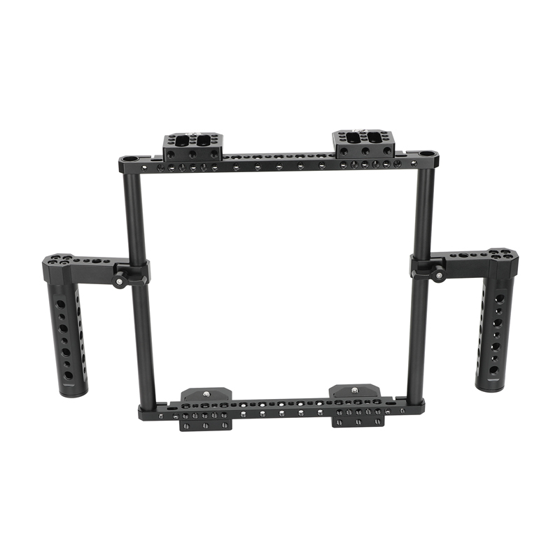 CAMVATE Dual Director's Monitor Cage with Cheese Plate-Style Handgrips