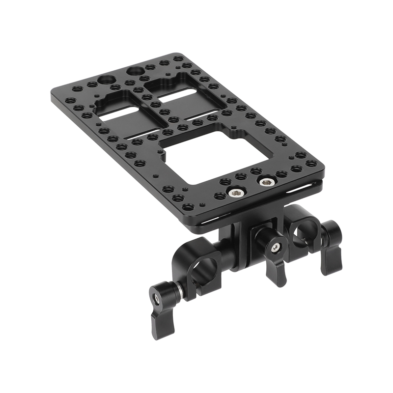 CAMVATE Battery Backboard Cheese Plate with 15mm Rod Clamp for IDX P-V2 Quick Release V-Mount Plate