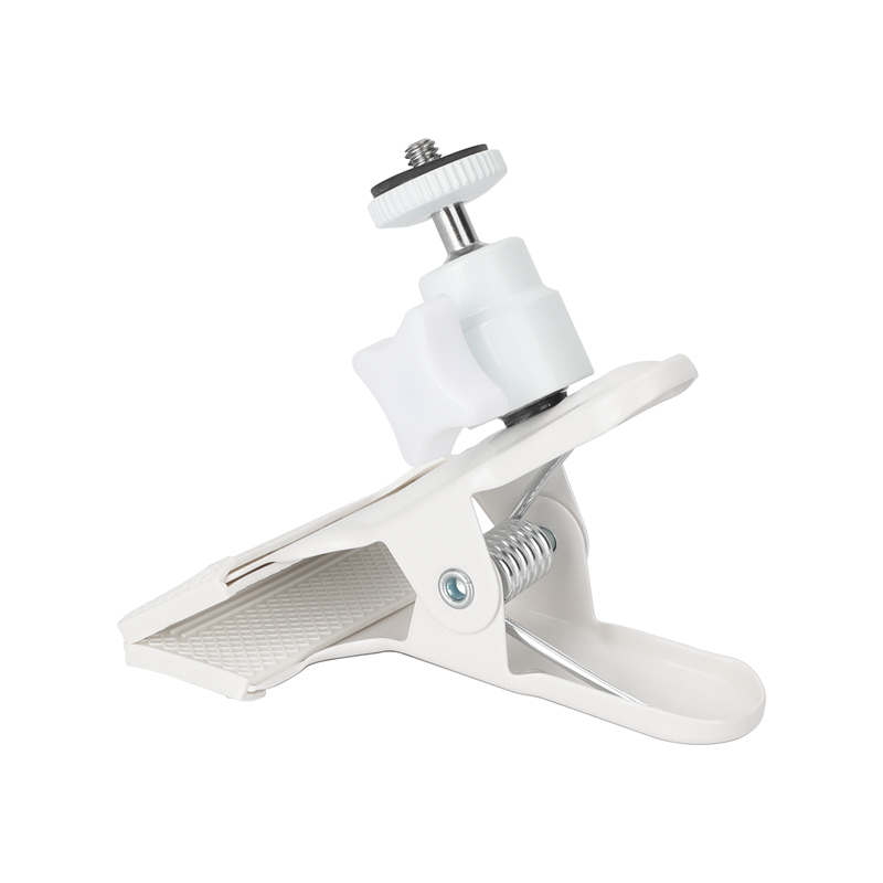 CAMVATE Spring Clip Clamp with Mini Ball Head Mount (White)
