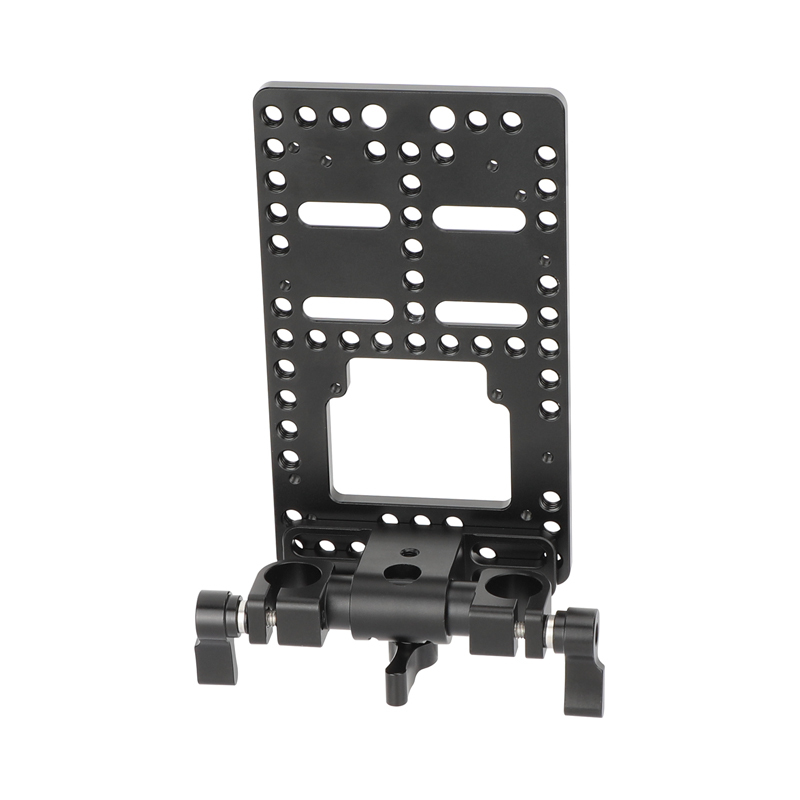 CAMVATE Battery Backboard Cheese Plate with 15mm Rod Clamp for IDX P-V2 Quick Release V-Mount Plate