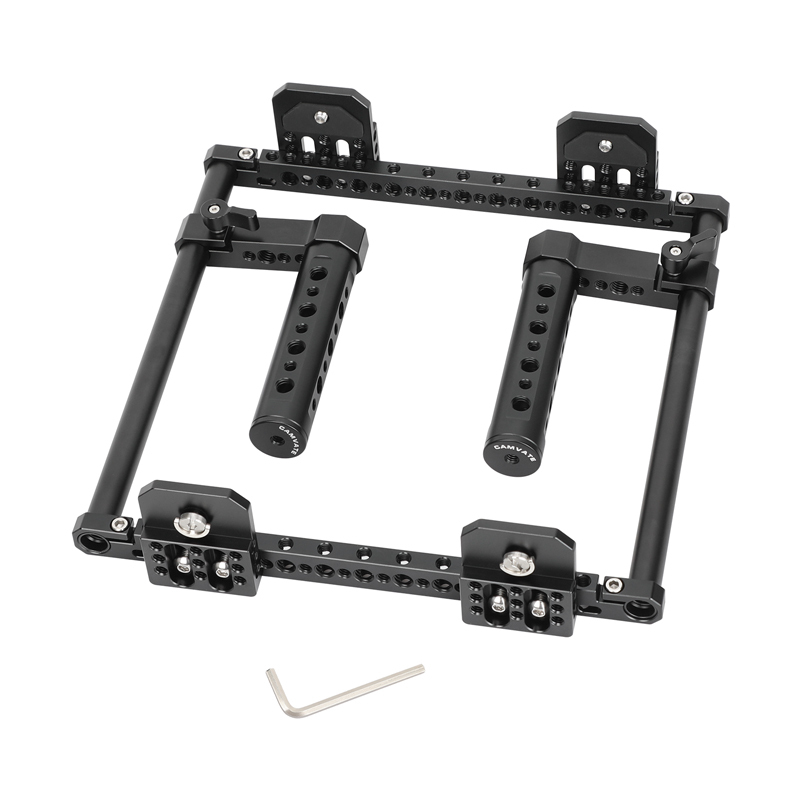 CAMVATE Dual Director's Monitor Cage with Cheese Plate-Style Handgrips