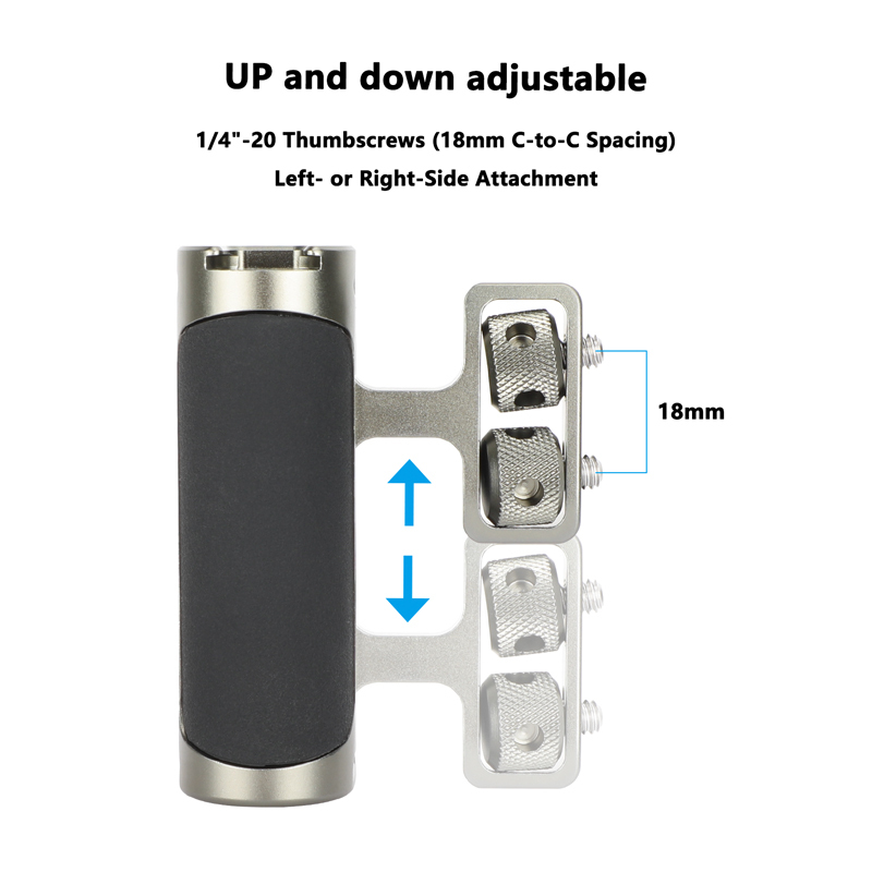 CAMVATE Side Handle with Dual 1/4"-20 Screw Mount (Black/Grey Olrve)