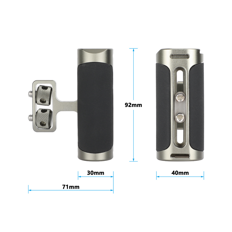 CAMVATE Side Handle with Dual 1/4"-20 Screw Mount (Black/Grey Olrve)