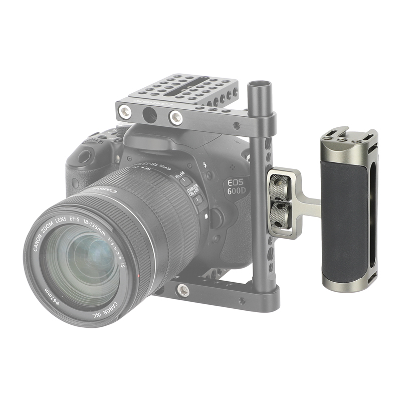 CAMVATE Side Handle with Dual 1/4"-20 Screw Mount (Black/Grey Olrve)