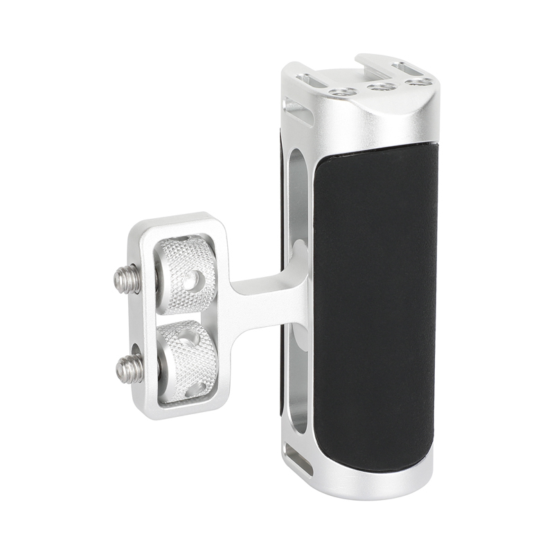 CAMVATE Side Handle with Dual 1/4"-20 Screw Mount (Black/Silver)