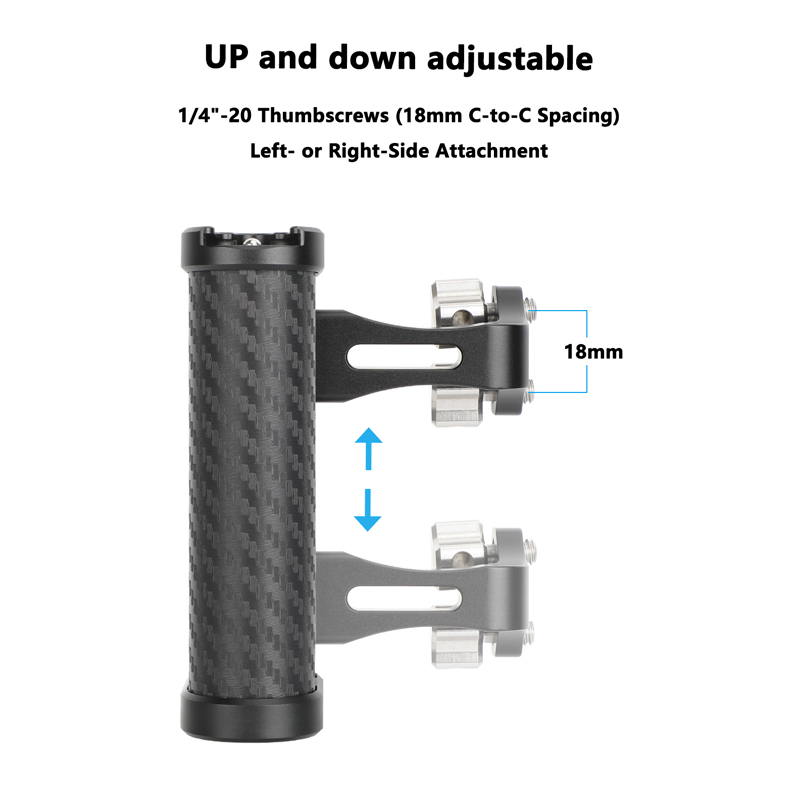 CAMVATE Carbon Fiber Side Handle with 1/4"-20 Thumbscrew Mounts