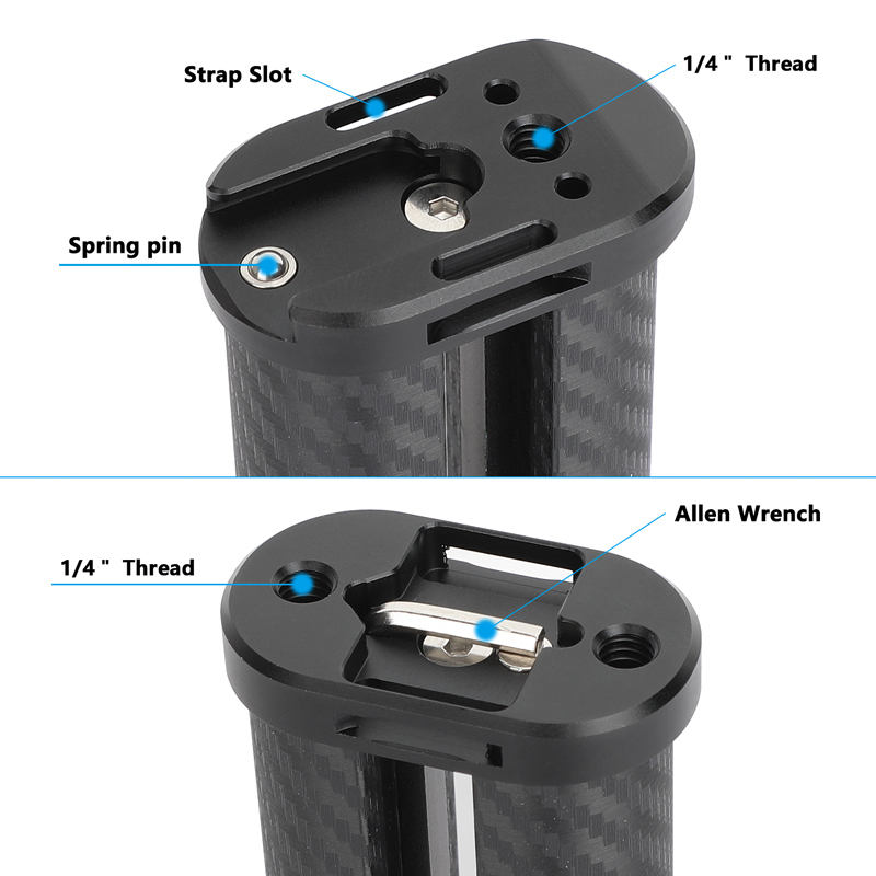 CAMVATE Carbon Fiber Side Handle with 1/4"-20 Thumbscrew Mounts