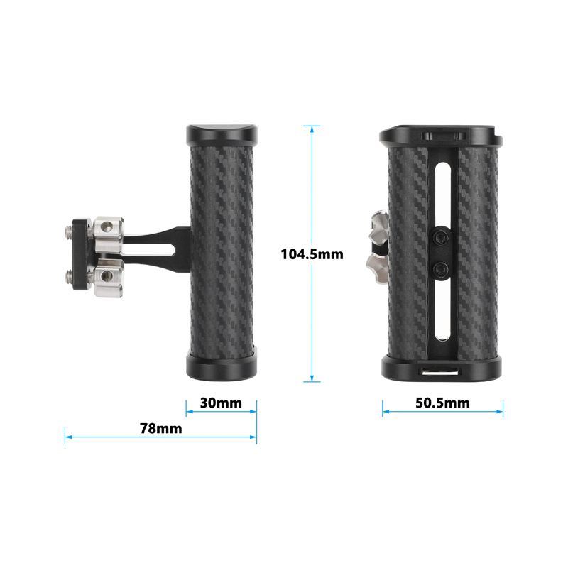 CAMVATE Carbon Fiber Side Handle with 1/4"-20 Thumbscrew Mounts