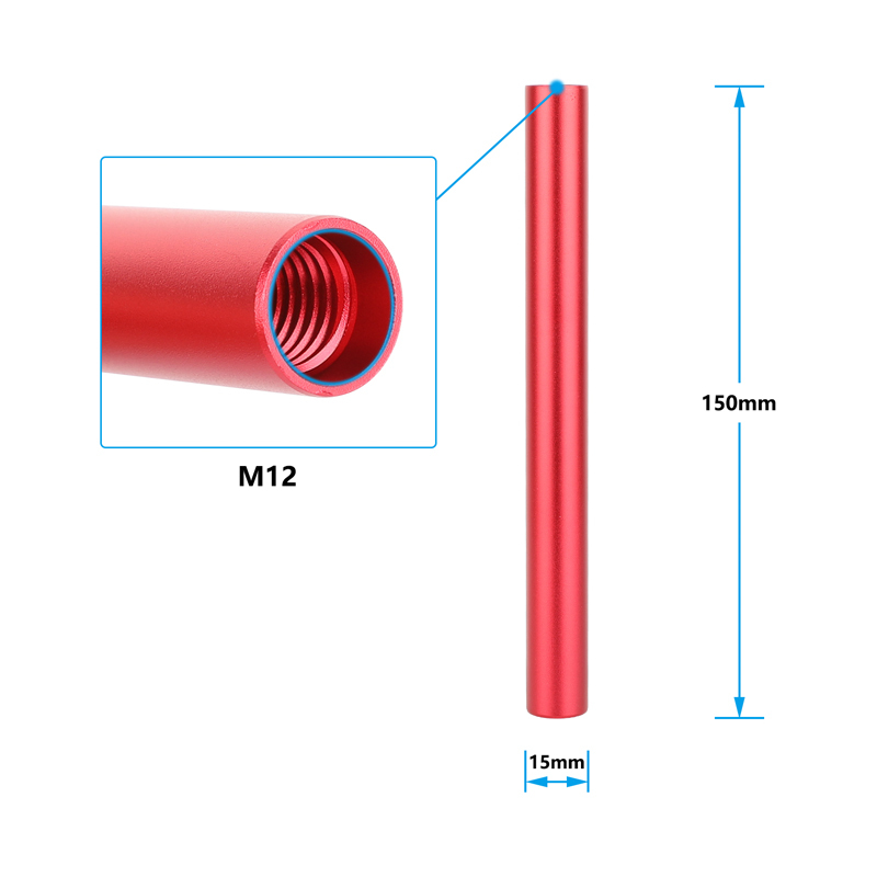 CAMVATE 15mm Aluminum Rod Pair (Red, 5.9")