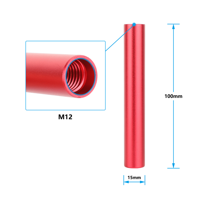 CAMVATE 15mm Aluminum Rod Pair (Red, 3.94")