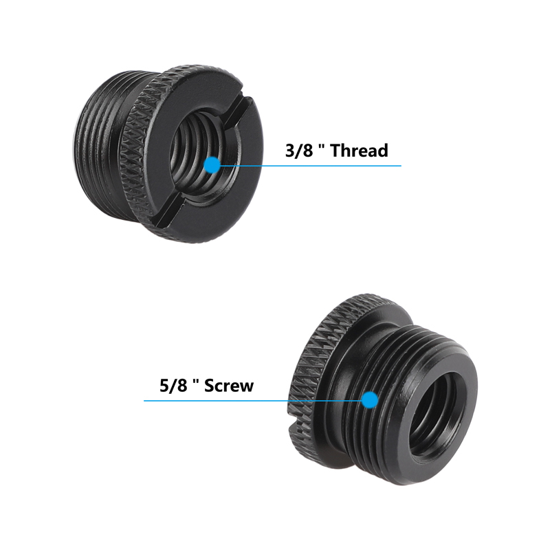 CAMVATE 3/8"-16 Female to 5/8"-27 Male Microphone Screw Adapter (5-Pack)