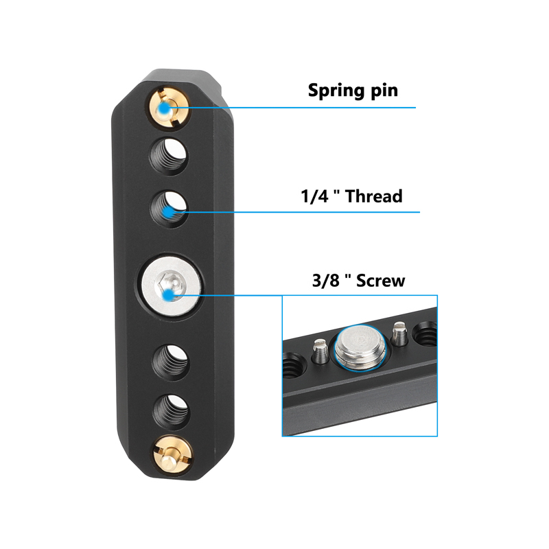CAMVATE Quick Release NATO Safety Rail with 3/8"-16 ARRI-Style Anti-Twist Screw (2.8")