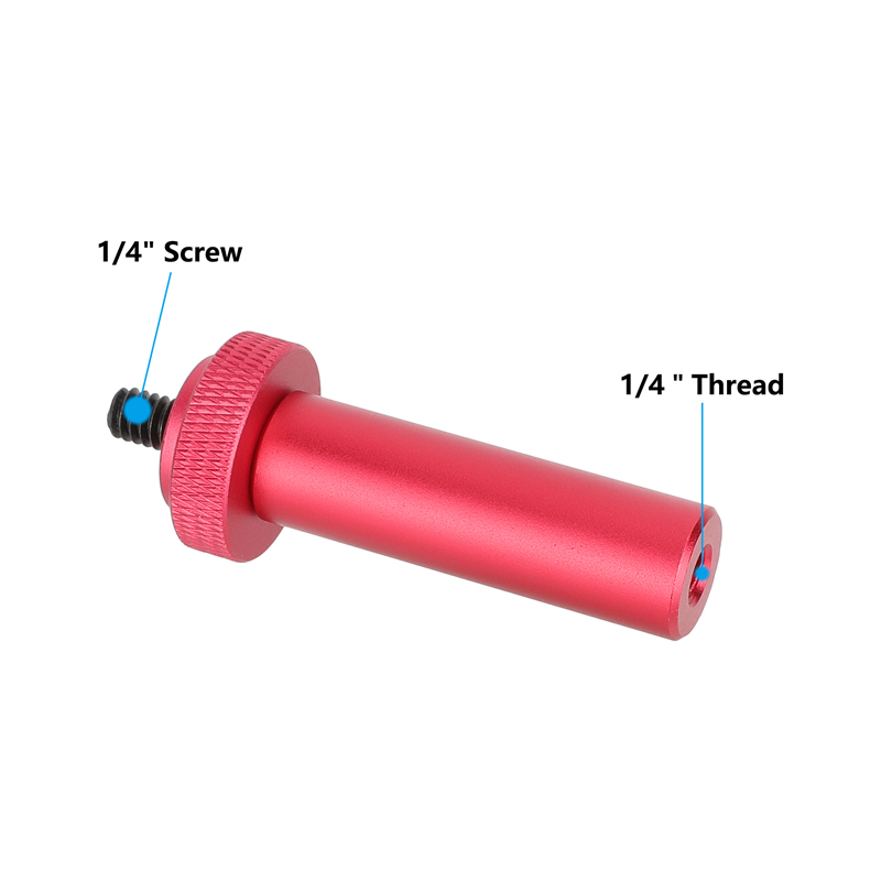 CAMVATE 15mm Micro Rod with 1/4"-20 Thread & Screw (Red, 2")