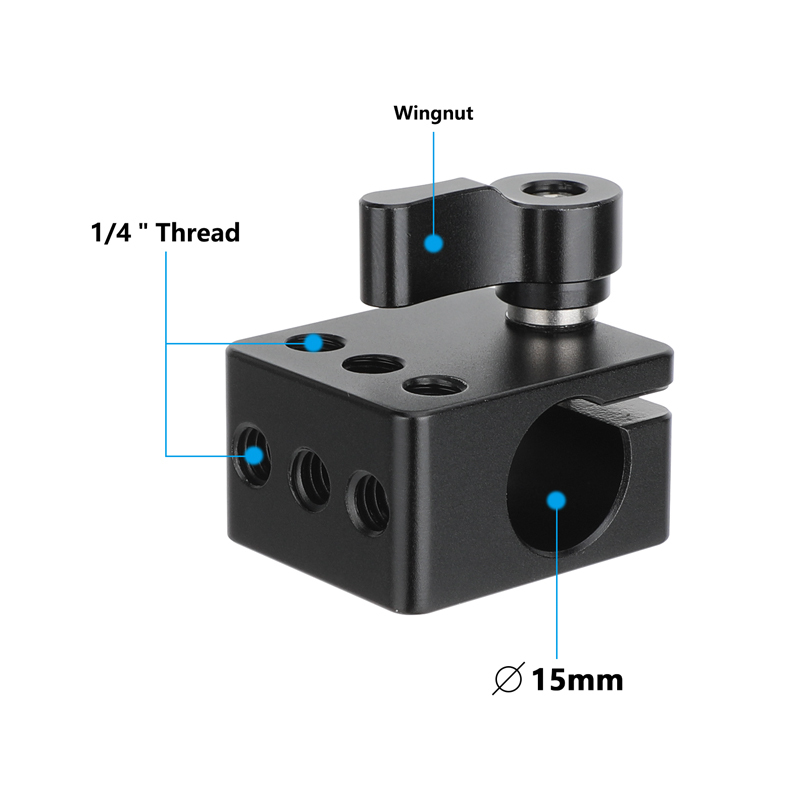 CAMVATE 15mm Rod Clamp with 1/4"-20 Mounting Threads