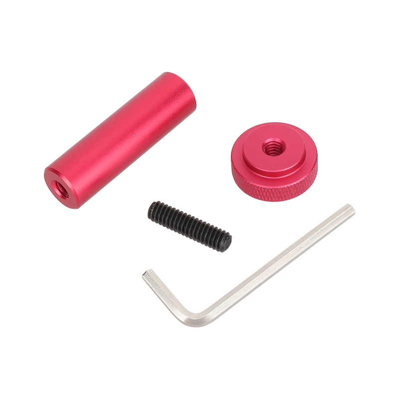 CAMVATE 15mm Micro Rod with 1/4"-20 Thread & Screw (Red, 2")