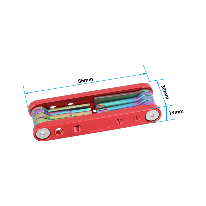CAMVATE Folding Multi-Tool with Allen Wrenches & Screwdrivers (Red)