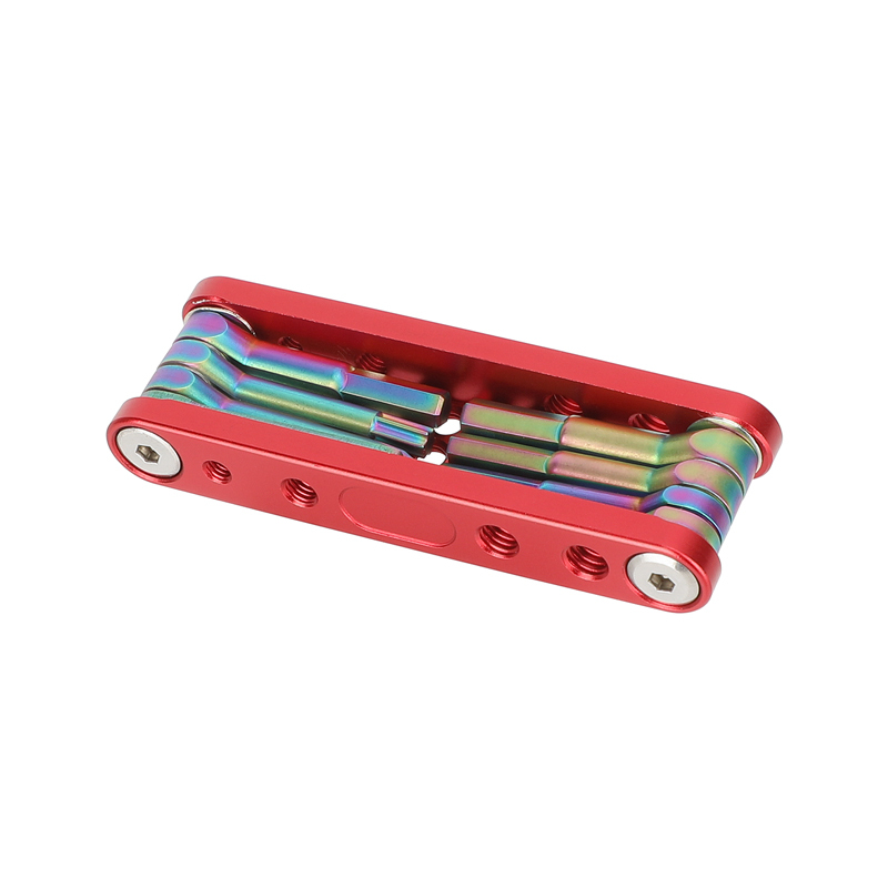 CAMVATE Folding Multi-Tool with Allen Wrenches & Screwdrivers (Red)