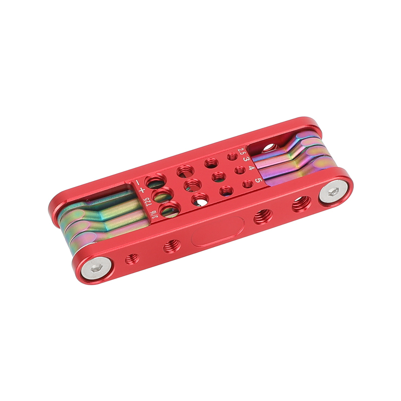 CAMVATE Folding Multi-Tool with Allen Wrenches & Screwdrivers (Red)