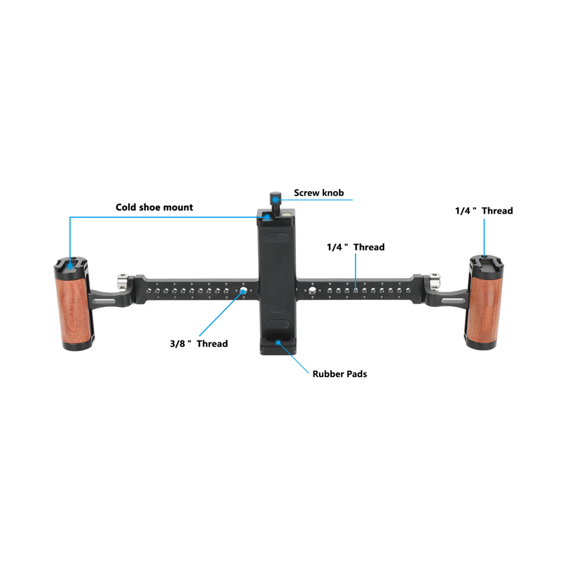 CAMVATE Tablet Mount with Dual Wood Handgrips for iPad/Tablet