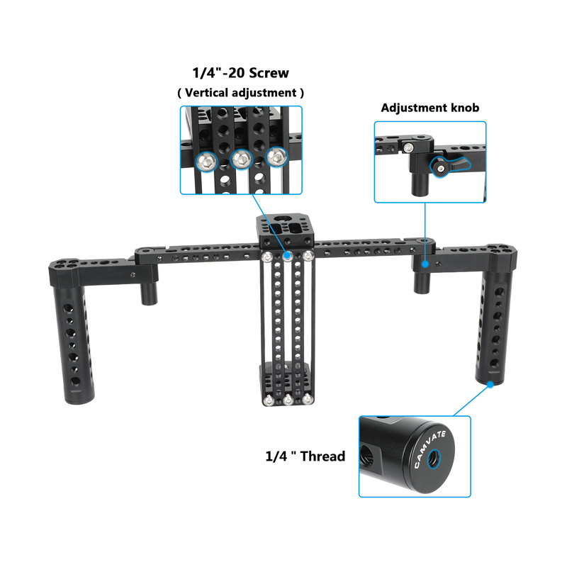CAMVATE Monitor Cage with Adjustable Cheese Plate-Style Handgrips