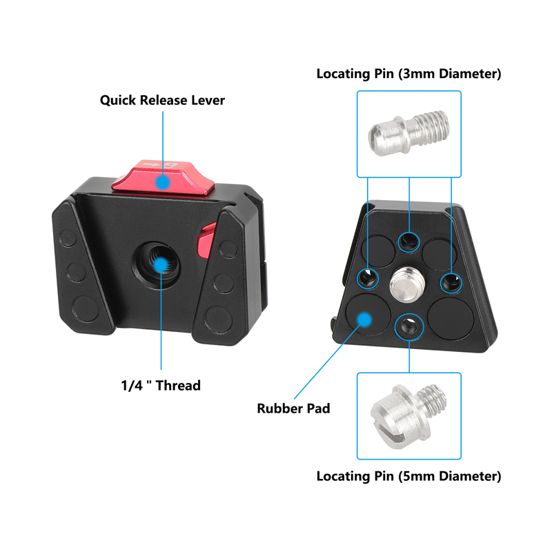 CAMVATE Mini Quick Release Kit with GoPro-Style 2-Prong Mount