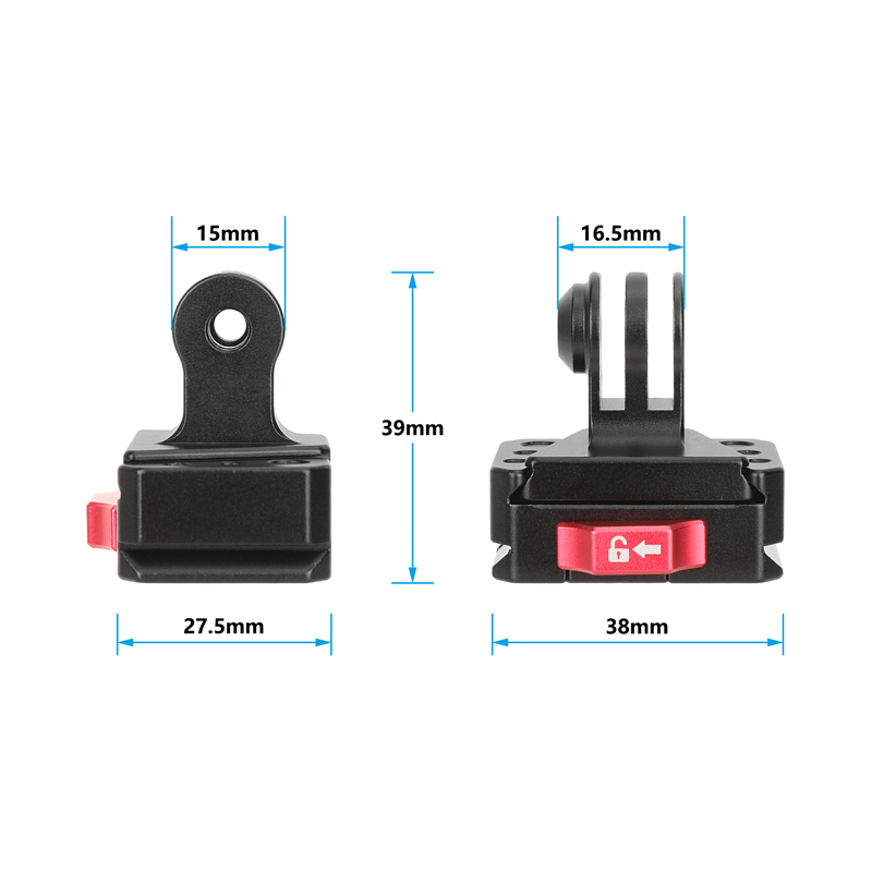 CAMVATE Mini Quick Release Kit with GoPro-Style 3-Prong Tripod Mount