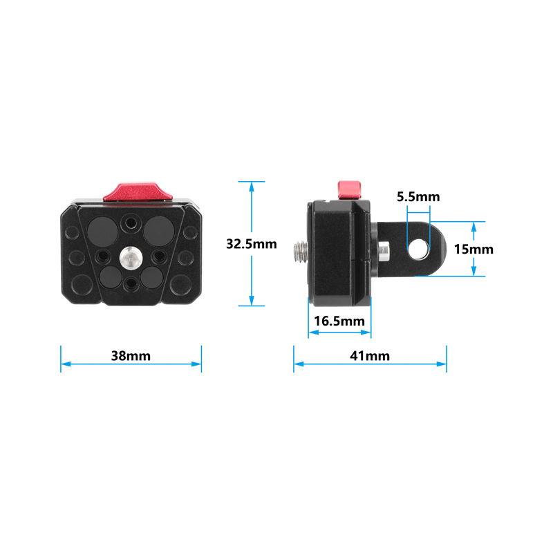 CAMVATE Mini Quick Release Kit with GoPro-Style 2-Prong Mount